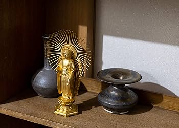 備前焼　仏像面 新作備前焼赤不動明王 阿闍梨光彩作 光彩が命を削って作り